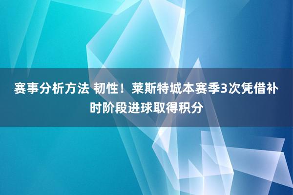 赛事分析方法 韧性！莱斯特城本赛季3次凭借补时阶段进球取得积分